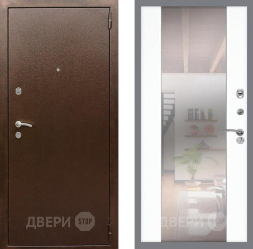 Дверь Рекс (REX) 1А Медный Антик СБ-16 Зеркало Силк Сноу в Можайске