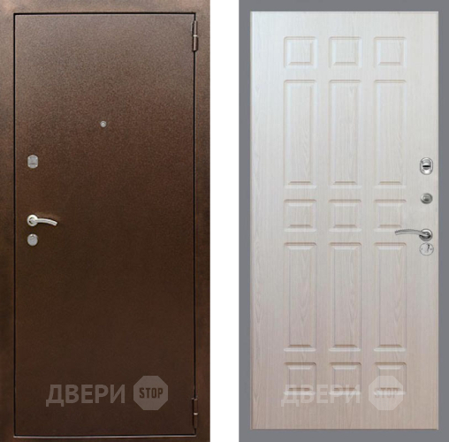 Входная металлическая Дверь Рекс (REX) 1А Медный Антик FL-33 Беленый дуб в Можайске