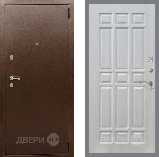 Входная металлическая Дверь Рекс (REX) 1А Медный Антик FL-33 Лиственница беж в Можайске