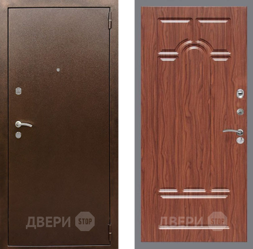 Входная металлическая Дверь Рекс (REX) 1А Медный Антик FL-58 орех тисненый в Можайске