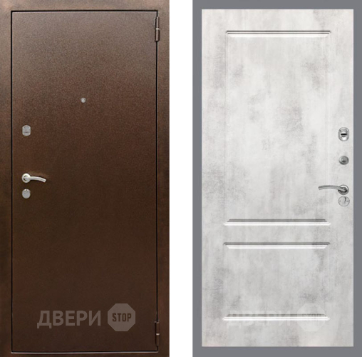 Входная металлическая Дверь Рекс (REX) 1А Медный Антик FL-117 Бетон светлый в Можайске