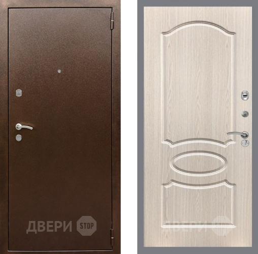Входная металлическая Дверь Рекс (REX) 1А Медный Антик FL-128 Беленый дуб в Можайске