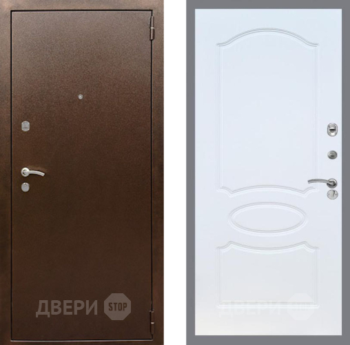 Входная металлическая Дверь Рекс (REX) 1А Медный Антик FL-128 Белый ясень в Можайске