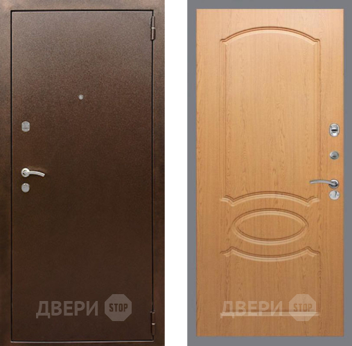 Входная металлическая Дверь Рекс (REX) 1А Медный Антик FL-128 Дуб в Можайске