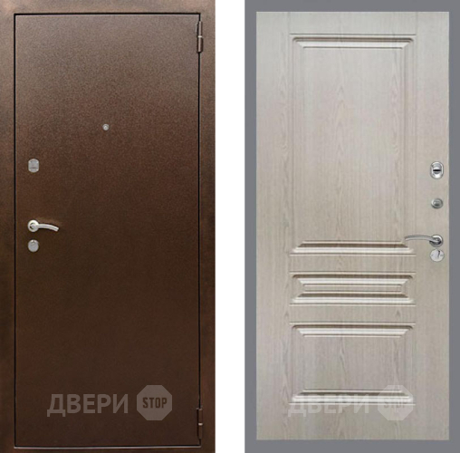 Входная металлическая Дверь Рекс (REX) 1А Медный Антик FL-243 Беленый дуб в Можайске
