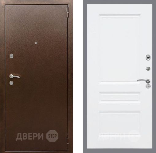 Входная металлическая Дверь Рекс (REX) 1А Медный Антик FL-243 Силк Сноу в Можайске
