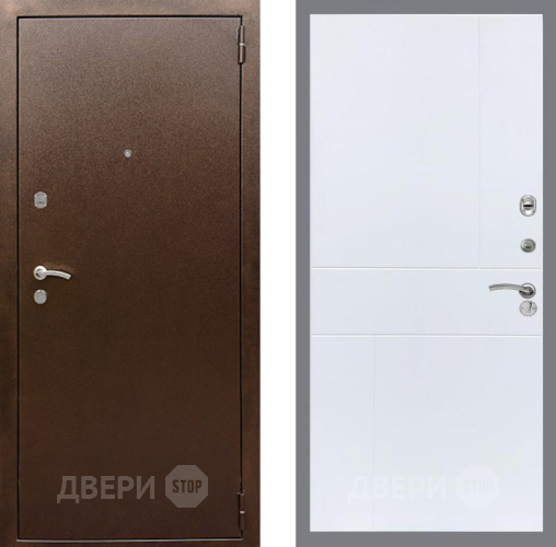 Входная металлическая Дверь Рекс (REX) 1А Медный Антик FL-290 Силк Сноу в Можайске