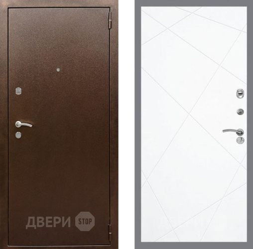 Входная металлическая Дверь Рекс (REX) 1А Медный Антик FL-291 Силк Сноу в Можайске