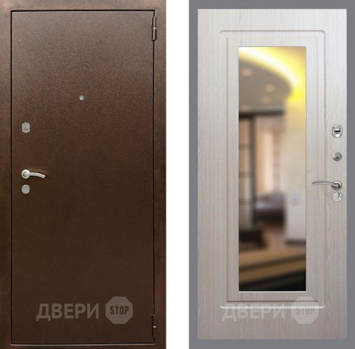 Входная металлическая Дверь Рекс (REX) 1А Медный Антик FLZ-120 Беленый дуб в Можайске