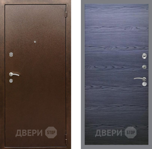 Входная металлическая Дверь Рекс (REX) 1А Медный Антик GL Дуб тангенальный черный в Можайске