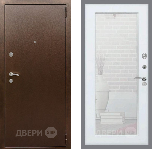 Дверь Рекс (REX) 1А Медный Антик Зеркало Пастораль Силк Сноу в Можайске