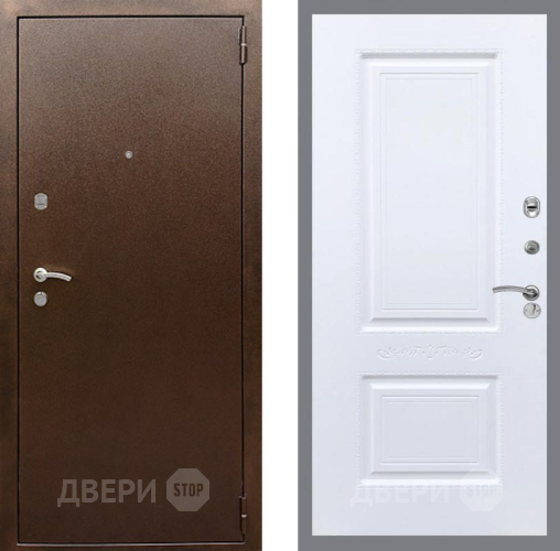 Входная металлическая Дверь Рекс (REX) 1А Медный Антик Смальта Силк Сноу в Можайске
