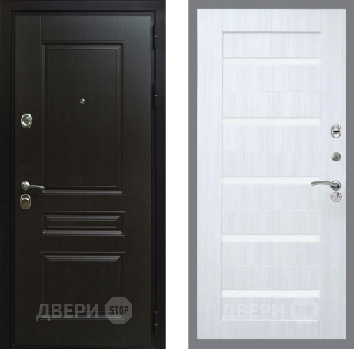 Входная металлическая Дверь Рекс (REX) Премиум-Н СБ-14 стекло белое Сандал белый в Можайске