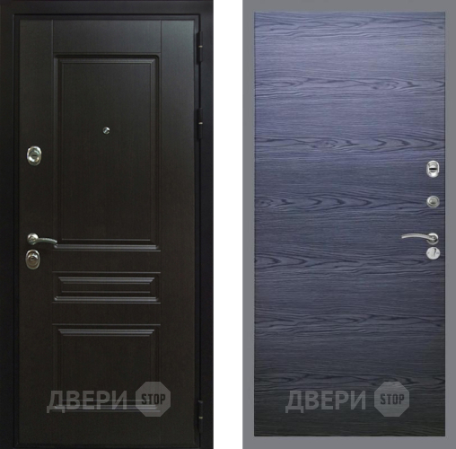 Входная металлическая Дверь Рекс (REX) Премиум-Н GL Дуб тангенальный черный в Можайске