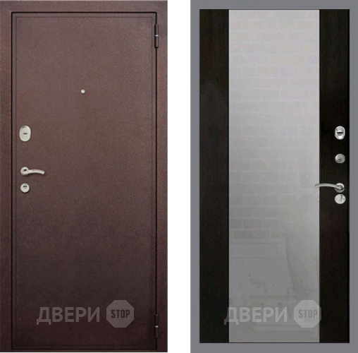 Входная металлическая Дверь Рекс (REX) 2 Медный Антик СБ-16 Зеркало Венге в Можайске
