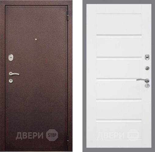 Входная металлическая Дверь Рекс (REX) 2 Медный Антик Сити Белый ясень в Можайске