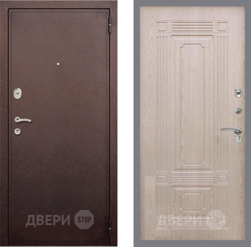 Входная металлическая Дверь Рекс (REX) 2 Медный Антик FL-2 Беленый дуб в Можайске
