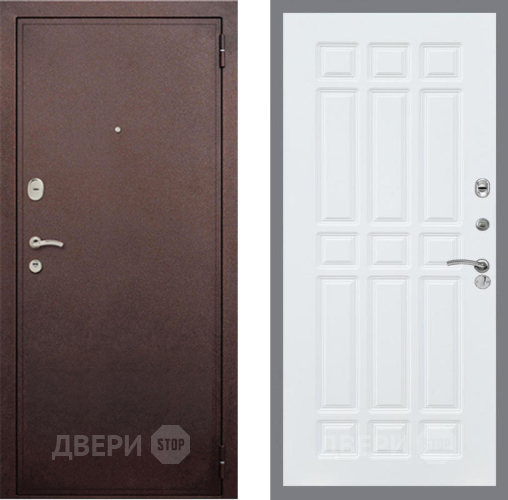 Входная металлическая Дверь Рекс (REX) 2 Медный Антик FL-33 Силк Сноу в Можайске