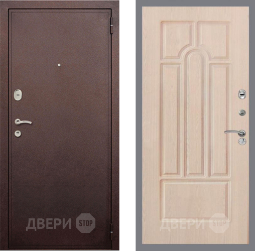 Входная металлическая Дверь Рекс (REX) 2 Медный Антик FL-58 Беленый дуб в Можайске