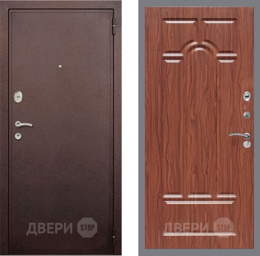 Входная металлическая Дверь Рекс (REX) 2 Медный Антик FL-58 орех тисненый в Можайске