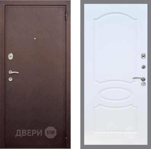 Дверь Рекс (REX) 2 Медный Антик FL-128 Белый ясень в Можайске