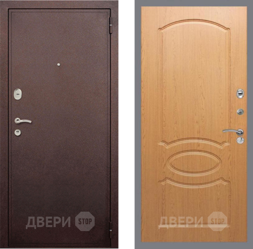 Входная металлическая Дверь Рекс (REX) 2 Медный Антик FL-128 Дуб в Можайске