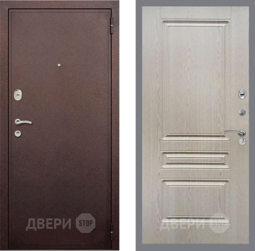Входная металлическая Дверь Рекс (REX) 2 Медный Антик FL-243 Беленый дуб в Можайске