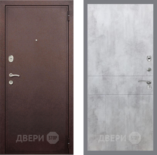 Входная металлическая Дверь Рекс (REX) 2 Медный Антик FL-290 Бетон светлый в Можайске