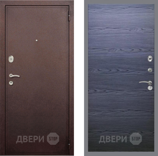 Входная металлическая Дверь Рекс (REX) 2 Медный Антик GL Дуб тангенальный черный в Можайске