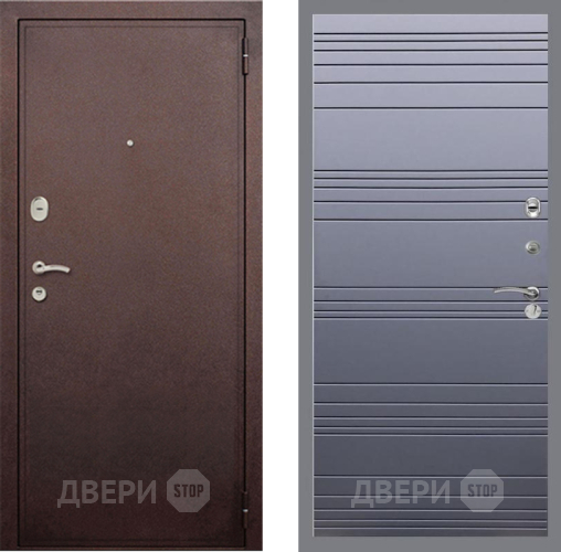Входная металлическая Дверь Рекс (REX) 2 Медный Антик Line Силк титан в Можайске