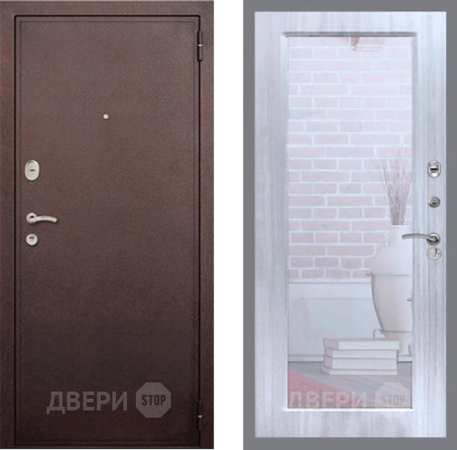 Дверь Рекс (REX) 2 Медный Антик Зеркало Пастораль Сандал белый в Можайске