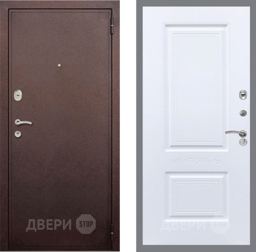 Входная металлическая Дверь Рекс (REX) 2 Медный Антик Смальта Силк Сноу в Можайске