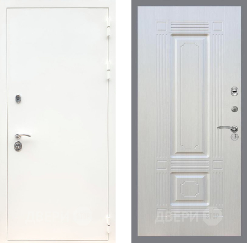 Входная металлическая Дверь Рекс (REX) 5 Белая Шагрень FL-2 Лиственница беж в Можайске