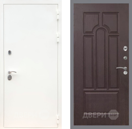 Входная металлическая Дверь Рекс (REX) 5 Белая Шагрень FL-58 Венге в Можайске