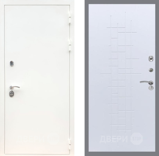 Входная металлическая Дверь Рекс (REX) 5 Белая Шагрень FL-289 Белый ясень в Можайске
