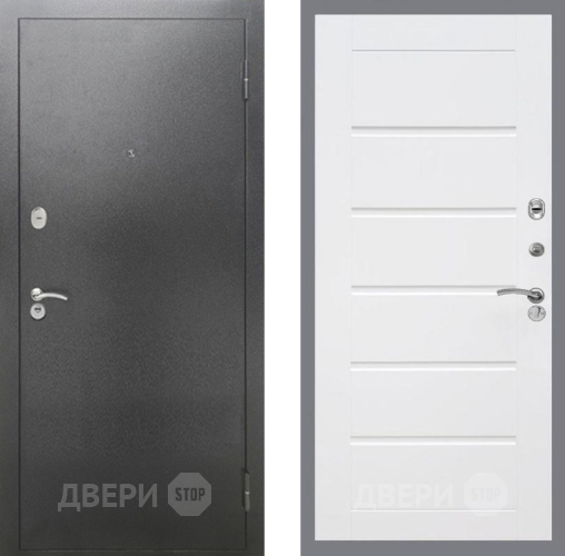 Входная металлическая Дверь Рекс (REX) 2А Серебро Антик Сити Белый ясень в Можайске