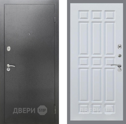 Дверь Рекс (REX) 2А Серебро Антик FL-33 Белый ясень в Можайске