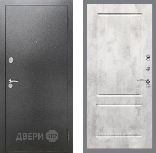 Входная металлическая Дверь Рекс (REX) 2А Серебро Антик FL-117 Бетон светлый в Можайске