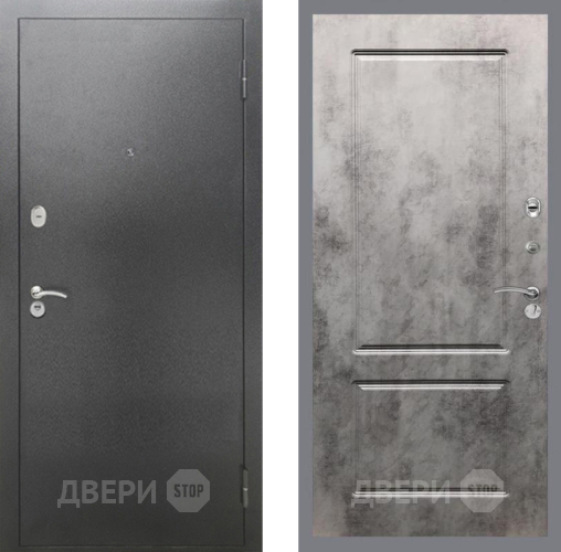 Дверь Рекс (REX) 2А Серебро Антик FL-117 Бетон темный в Можайске