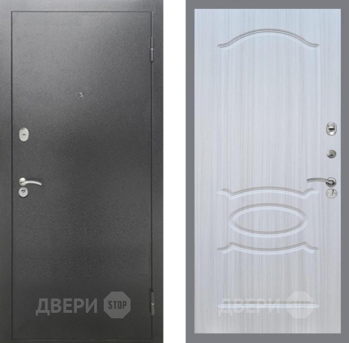 Входная металлическая Дверь Рекс (REX) 2А Серебро Антик FL-128 Сандал белый в Можайске