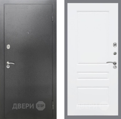 Входная металлическая Дверь Рекс (REX) 2А Серебро Антик FL-243 Силк Сноу в Можайске