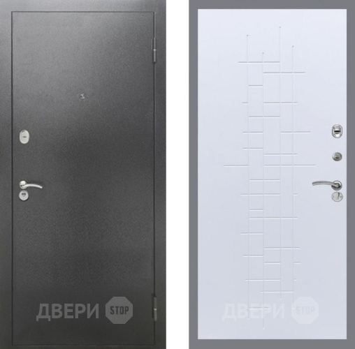 Дверь Рекс (REX) 2А Серебро Антик FL-289 Белый ясень в Можайске