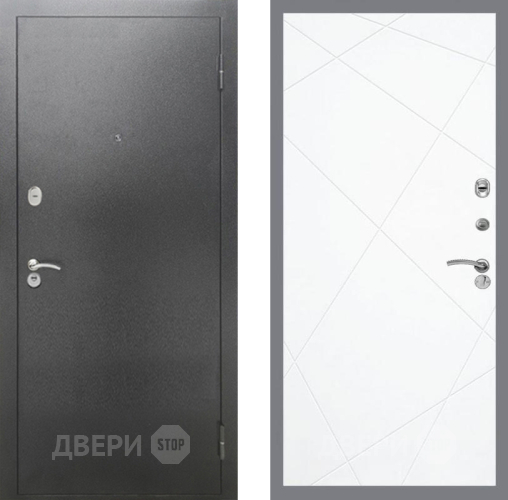Входная металлическая Дверь Рекс (REX) 2А Серебро Антик FL-291 Силк Сноу в Можайске
