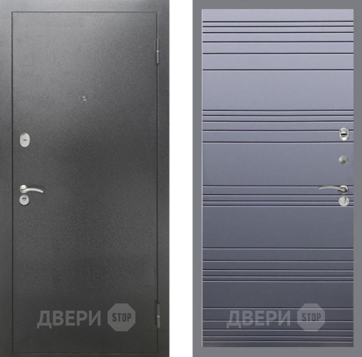 Входная металлическая Дверь Рекс (REX) 2А Серебро Антик Line Силк титан в Можайске