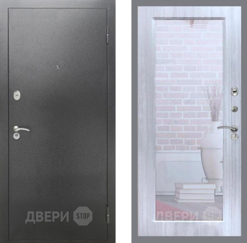 Дверь Рекс (REX) 2А Серебро Антик Зеркало Пастораль Сандал белый в Можайске