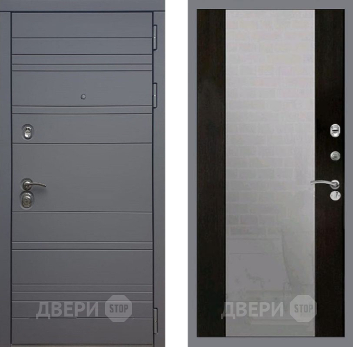 Входная металлическая Дверь Рекс (REX) 14 силк титан СБ-16 Зеркало Венге в Можайске