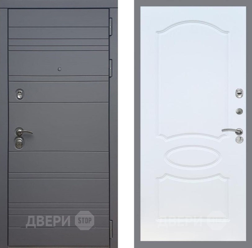 Входная металлическая Дверь Рекс (REX) 14 силк титан FL-128 Белый ясень в Можайске