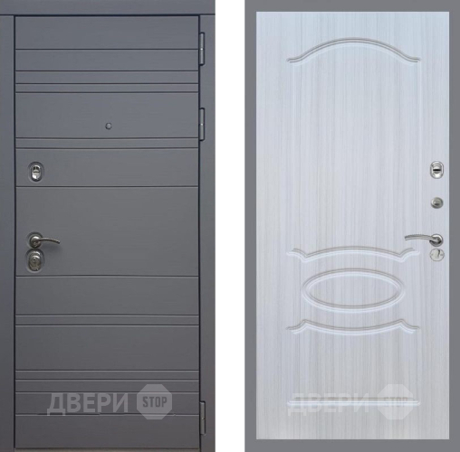 Входная металлическая Дверь Рекс (REX) 14 силк титан FL-128 Сандал белый в Можайске