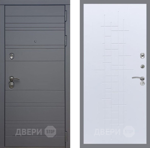 Входная металлическая Дверь Рекс (REX) 14 силк титан FL-289 Белый ясень в Можайске