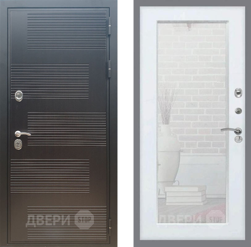 Входная металлическая Дверь Рекс (REX) премиум 185 Зеркало Пастораль Белый ясень в Можайске